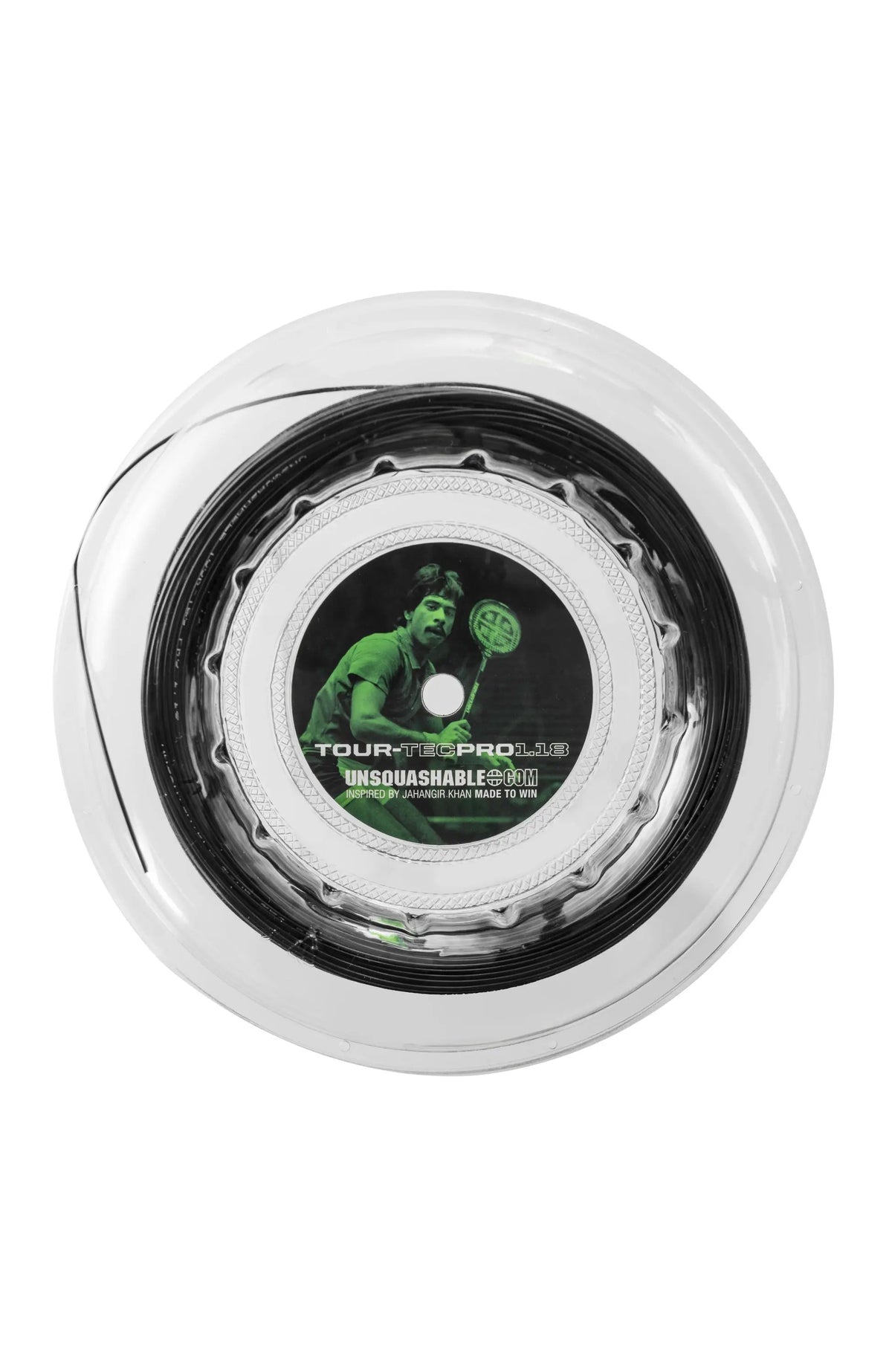 UNSQUASHABLE TOUR-TEC PRO 1.18 Squash String - Black - 100M Reel UNSQUASHABLE